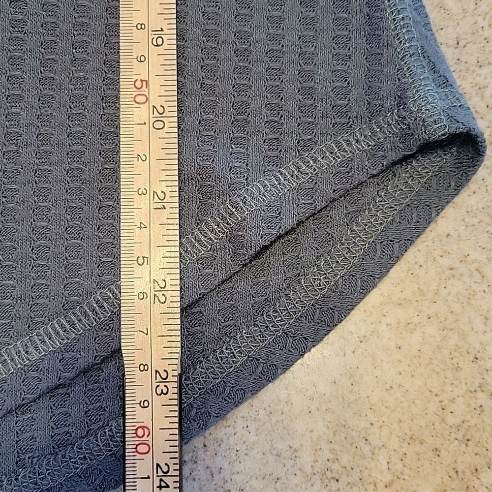 Chaser Textured Waffle Knit Blue Green Long Sleeve Top Size Small Casual Stretch - Picture 11 of 12